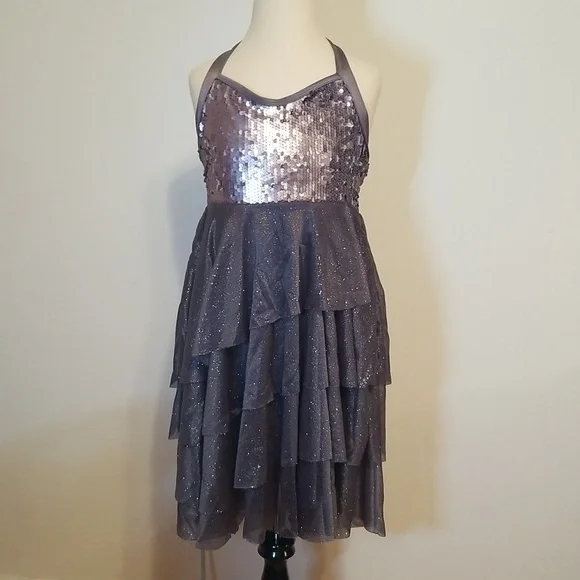 Theatricals | Costumes | Platinum Grey Sequin Tiered Lyrical Dance Costume  | Poshmark